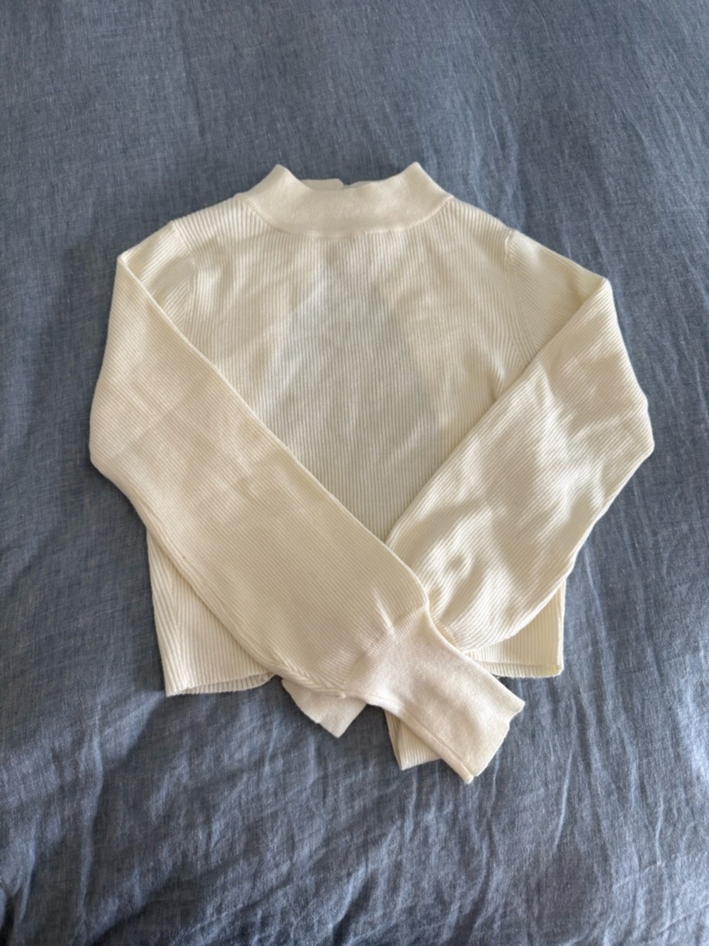 Astr Cream Ribbed Turtleneck Sweater